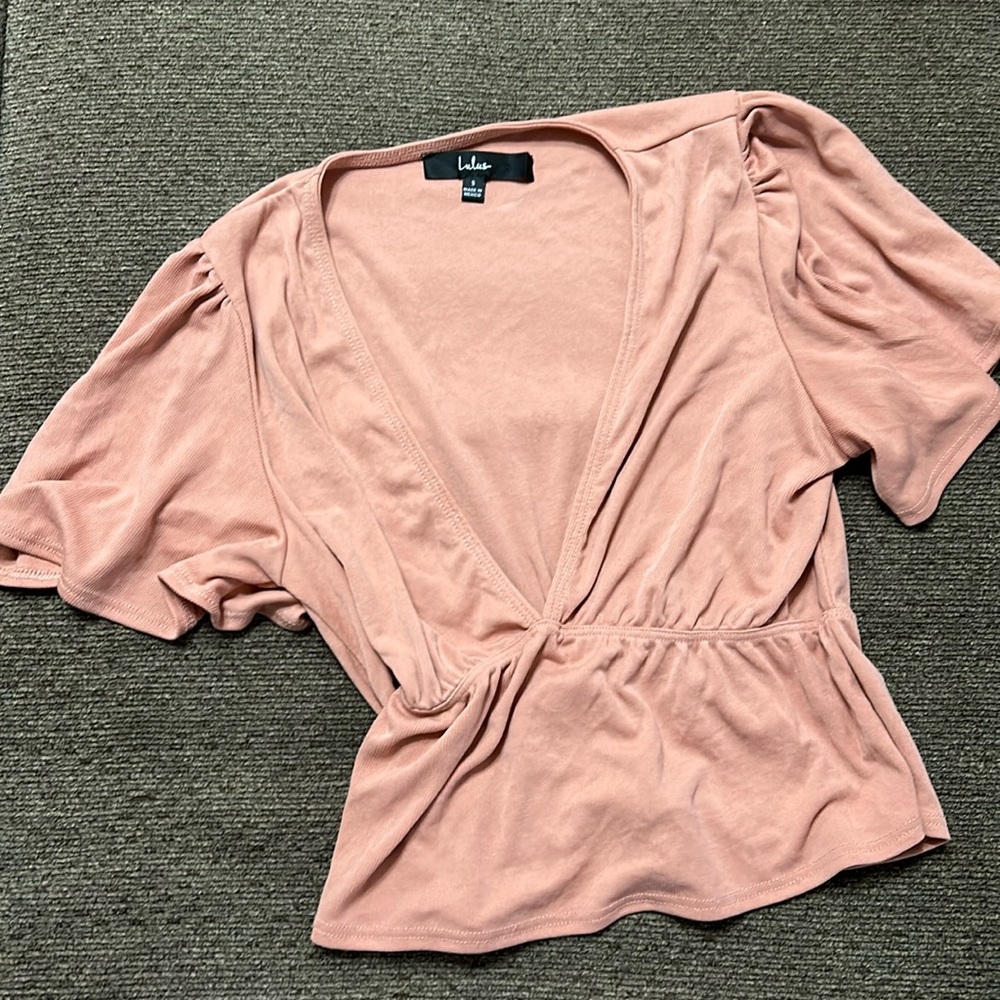 Lulus Pink Crop Top Blush Small